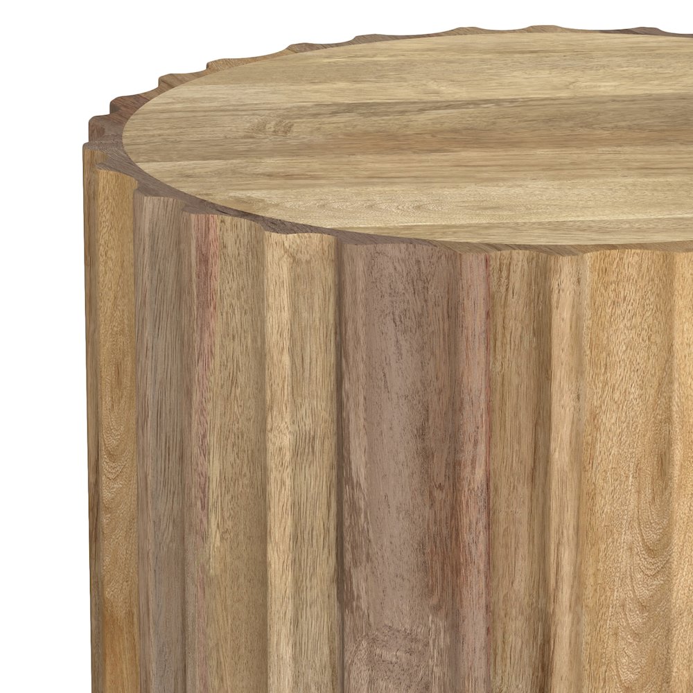Rolf 16 Inch Wide Solid Mango Boho Contemporary End Table In Natural. Picture 5