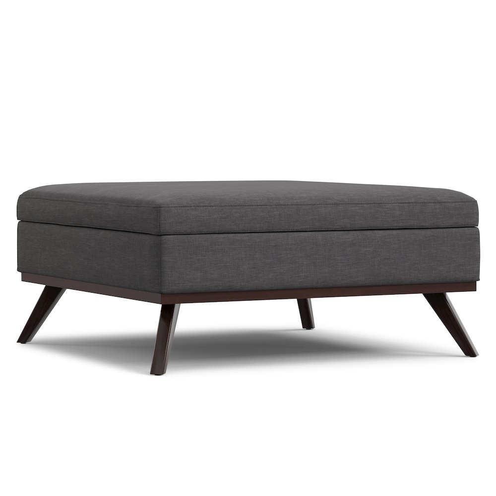 40 inch Wide Mid Century Modern Square XL Coffee Table Storage Ottoman. Picture 2