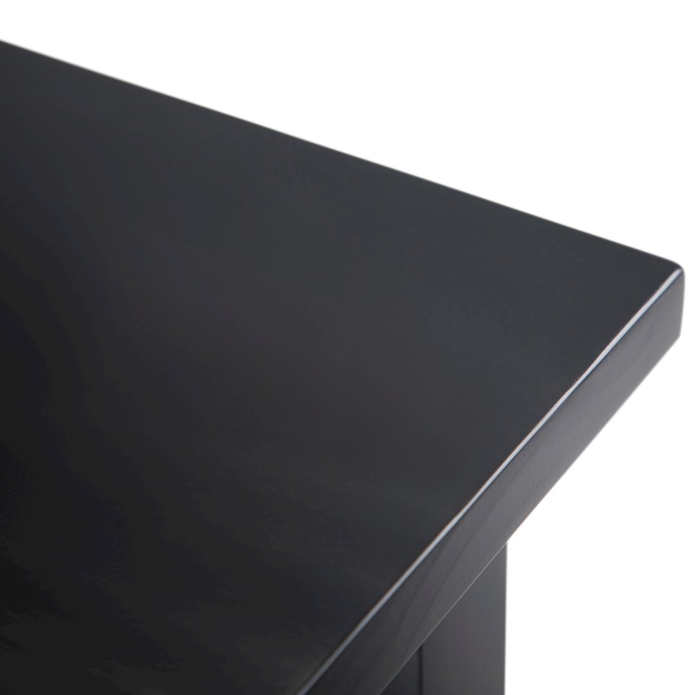 14 inch Solid Wood Transitional-Style Narrow End Table in Black (Set of 2). Picture 3