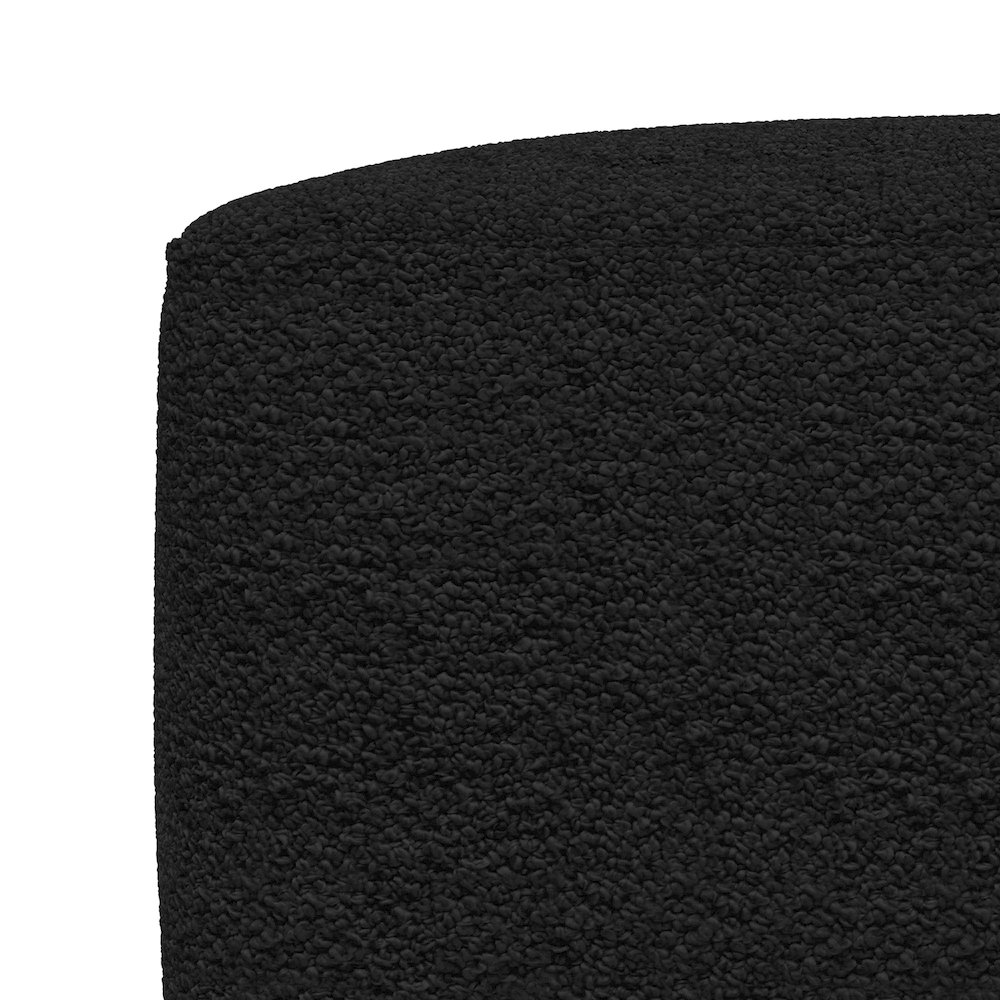 Chantal 24 inch Wide Contemporary Pouf in Black Boucle Fabric. Picture 5
