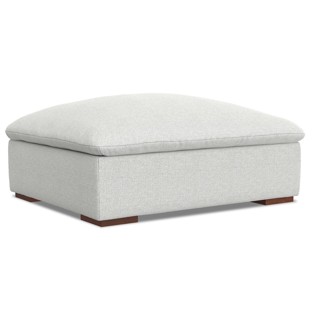 Jasmine Ottoman In Velvety Chenille Performance Fabric. Picture 1