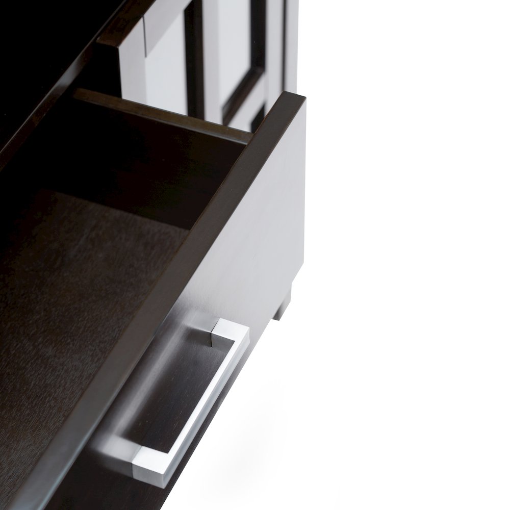 Solid Wood Contemporary Tv Media Stand In Hickory Brown For Tvs Up To 60 Inches. Picture 3