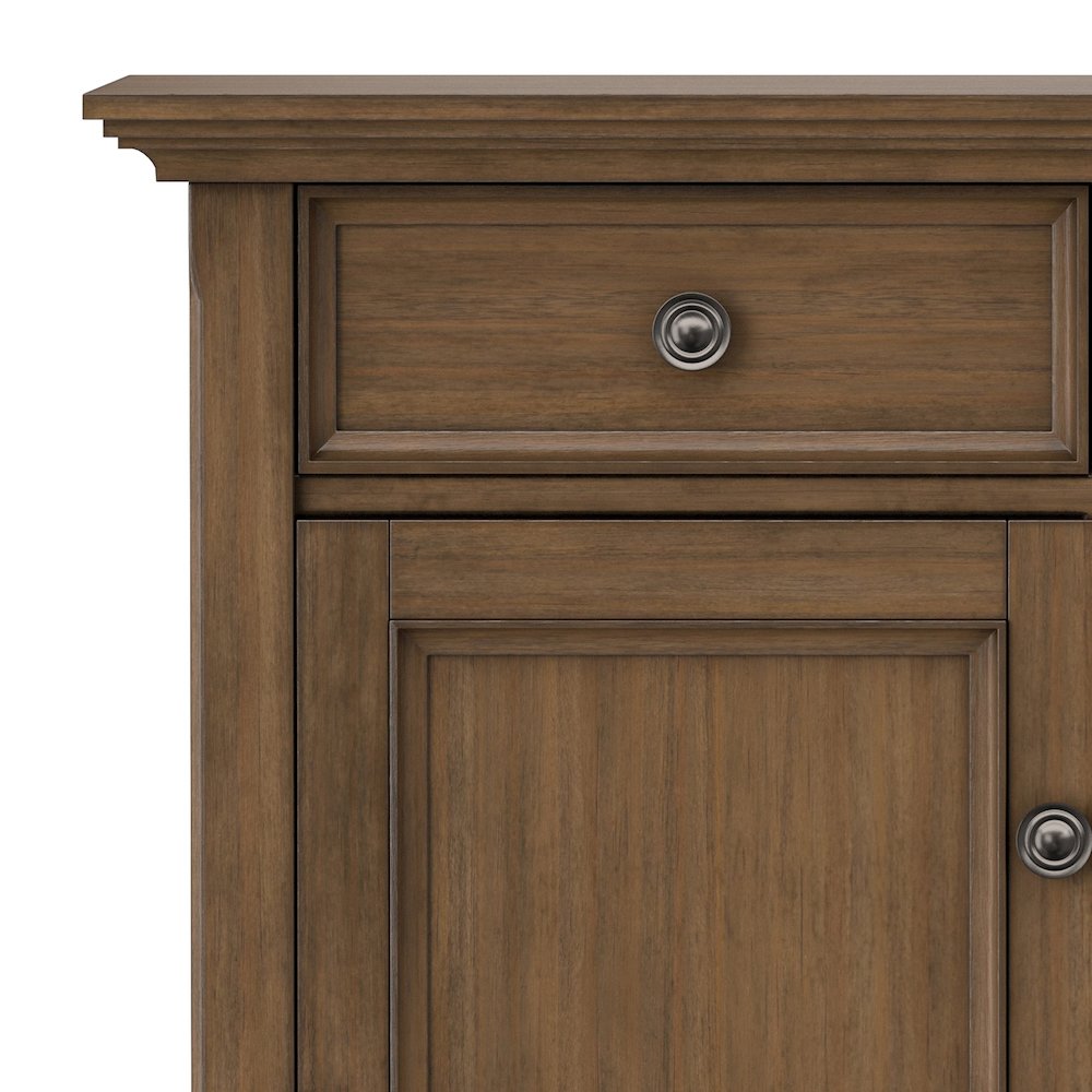 36 inch Wide Solid Wood Entryway Storage Cabinet in Rustic Natural Aged Brown. Picture 5