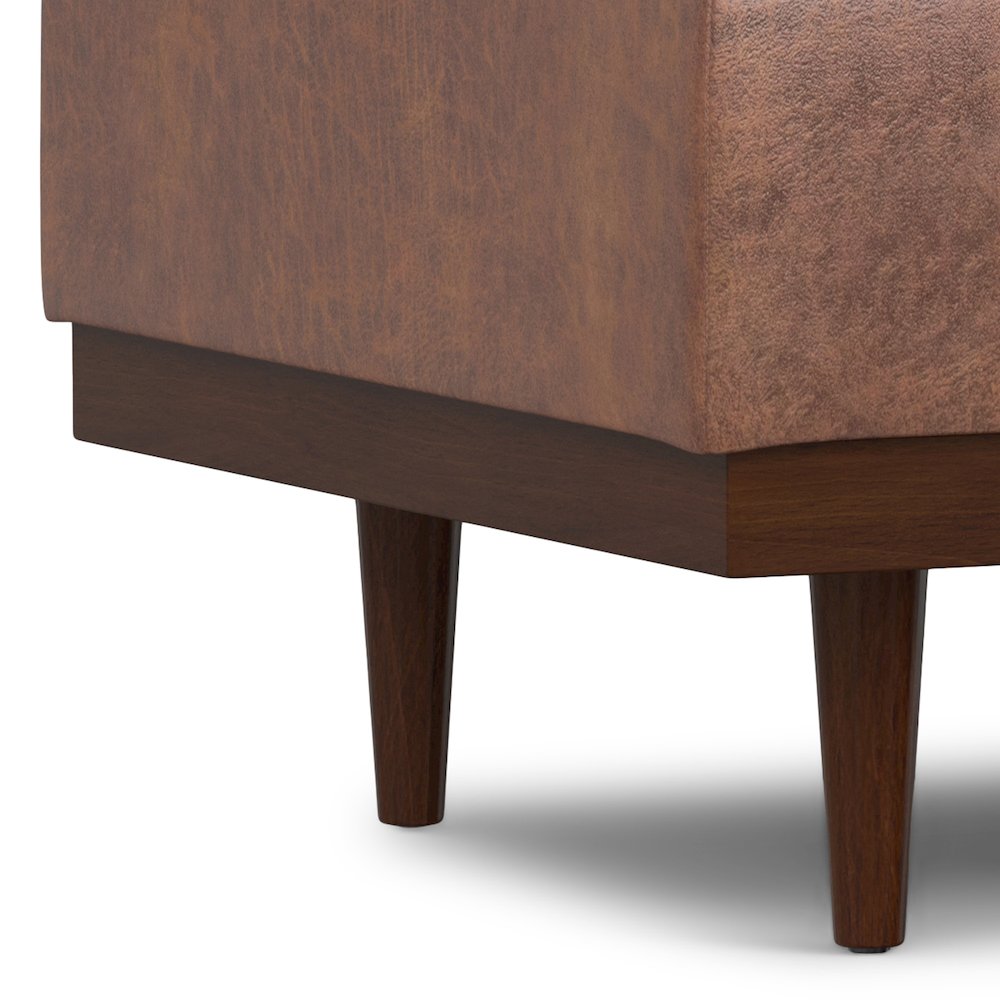Mariah Coffee Table Storage Ottoman in Distressed Saddle Brown. Picture 11