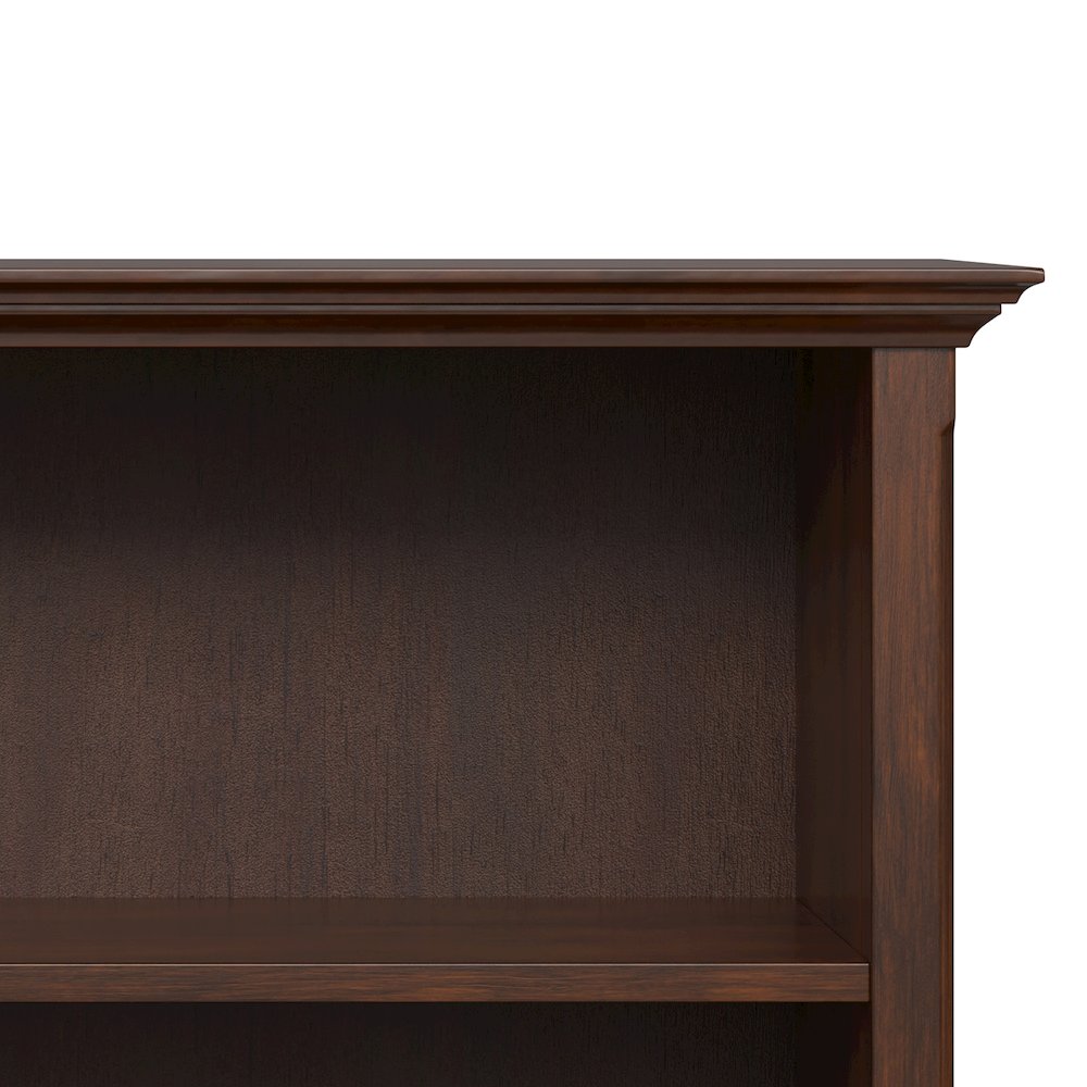 Amherst 36 inch Wide Solid Wood Transitional 2 Shelf Bookcase in Russet Brown. Picture 5