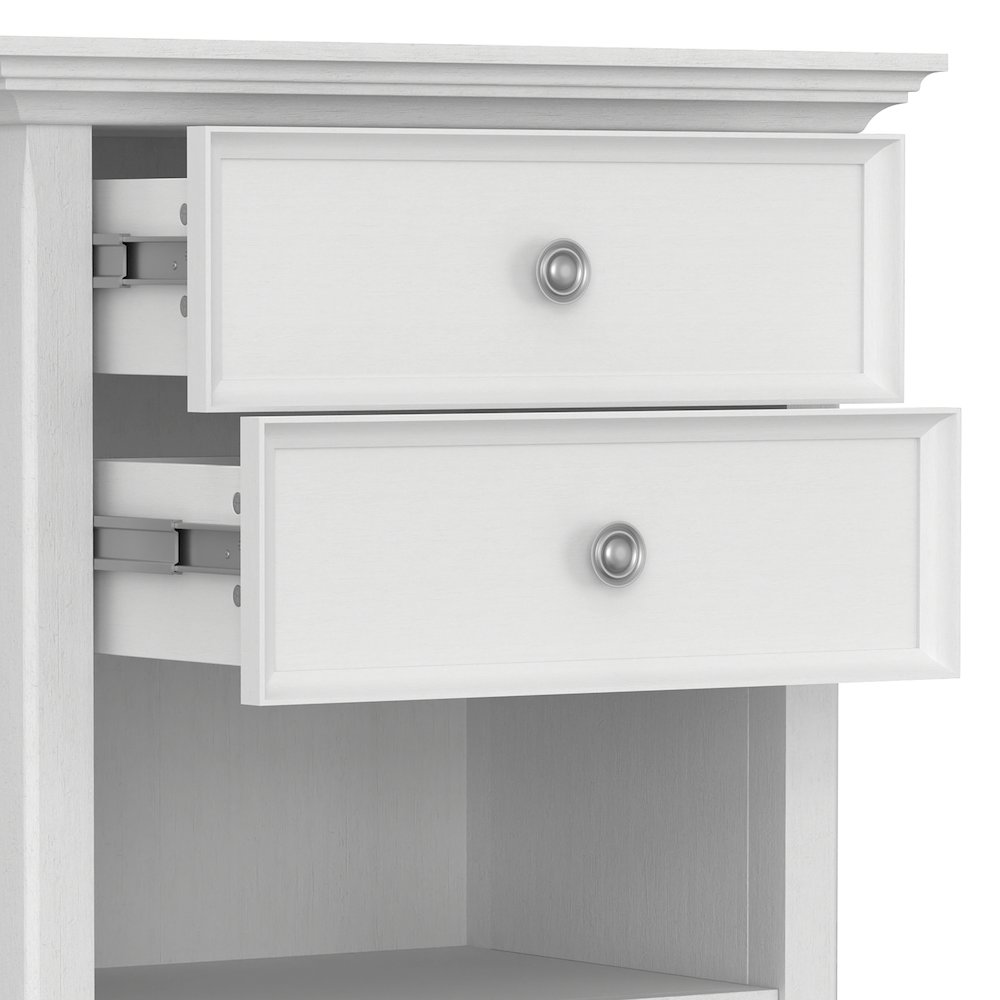 Amherst 24 inch Solid Wood Traditional Bedside Table in White (Set of 2). Picture 5