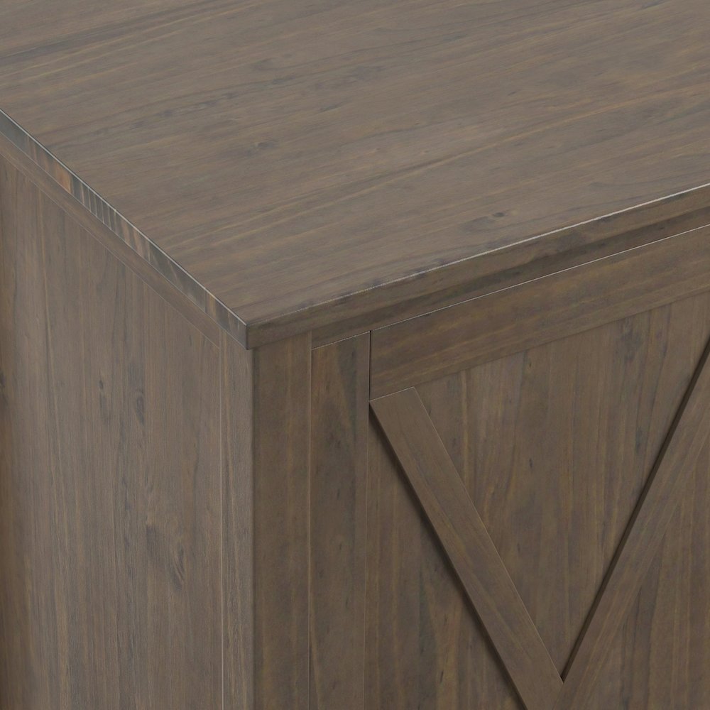 Ela Solid Wood Sideboard With Wine Storage In Smoky Brown. Picture 3