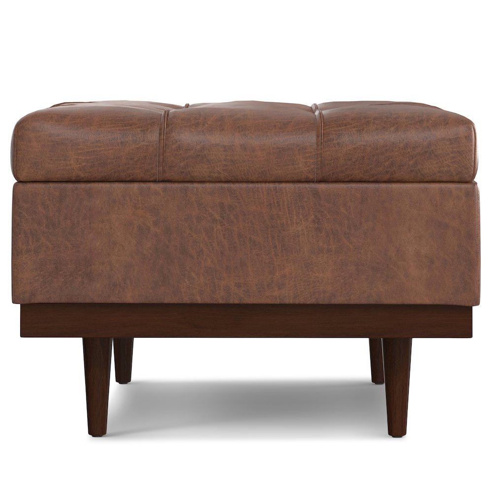 Mariah Coffee Table Storage Ottoman in Distressed Saddle Brown. Picture 3