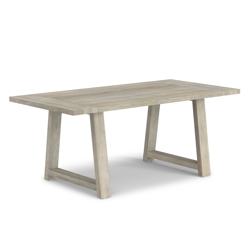 Whitley 72 inch Wide Solid Mango Farmhouse Dining Table in White Wash. Picture 3