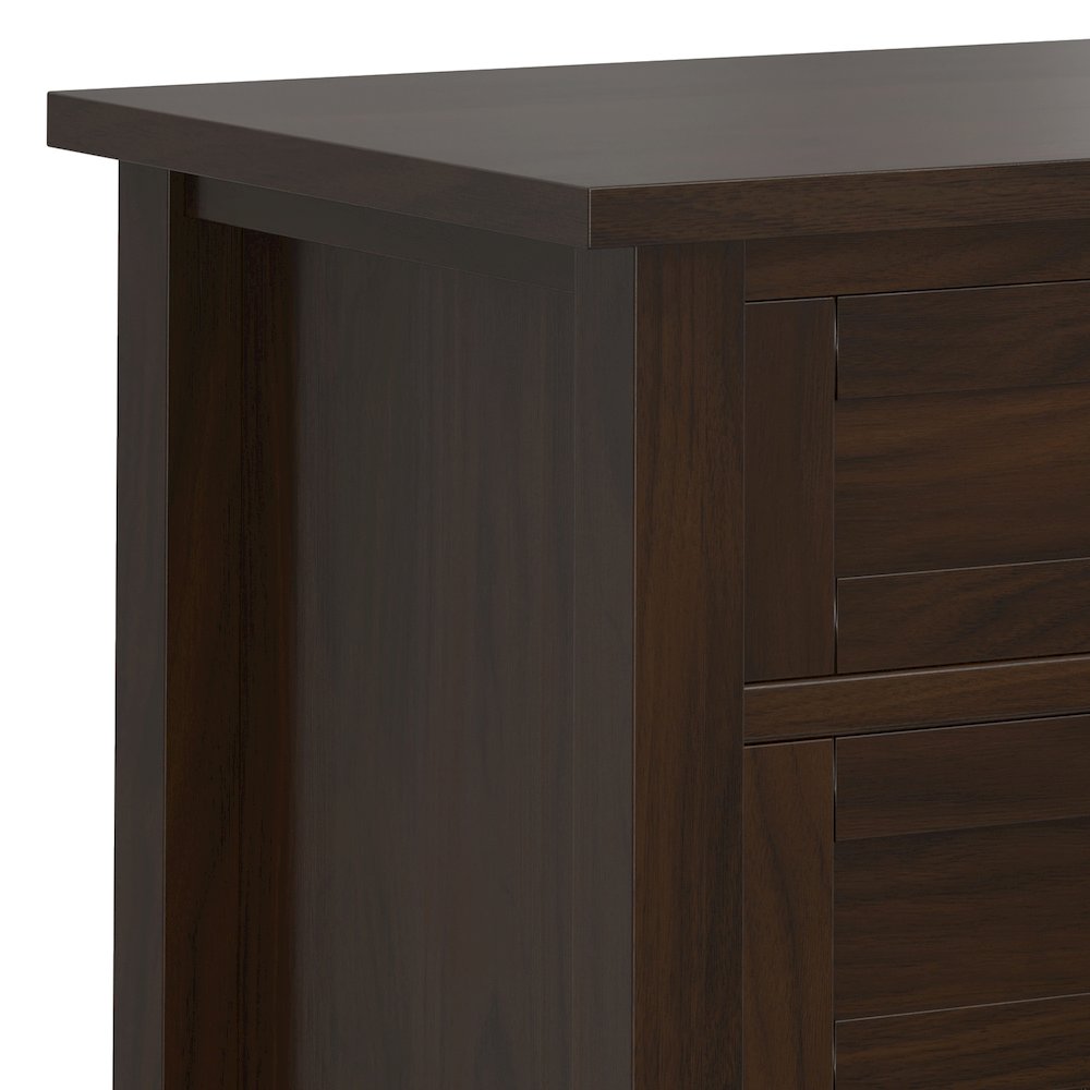 Warm Shaker Solid Wood 24 inch Wide Transitional Nightstand in Tobacco Brown. Picture 3