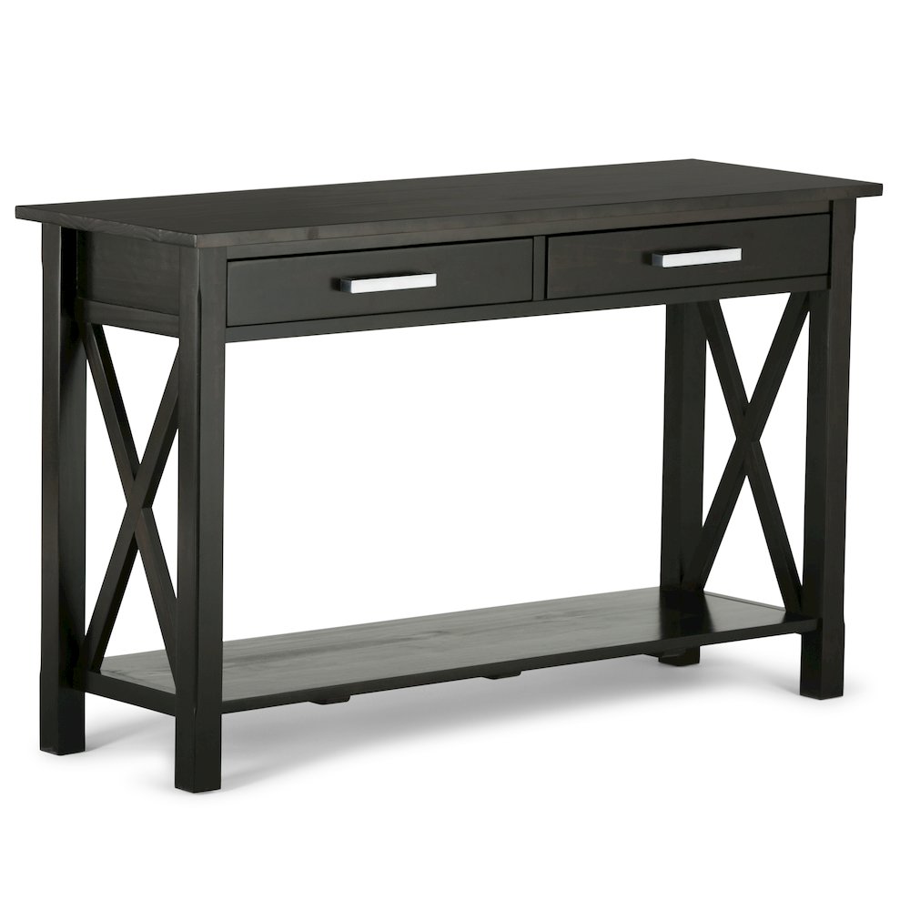Kitchener Solid Wood Console Sofa Table In Hickory Brown. Picture 1