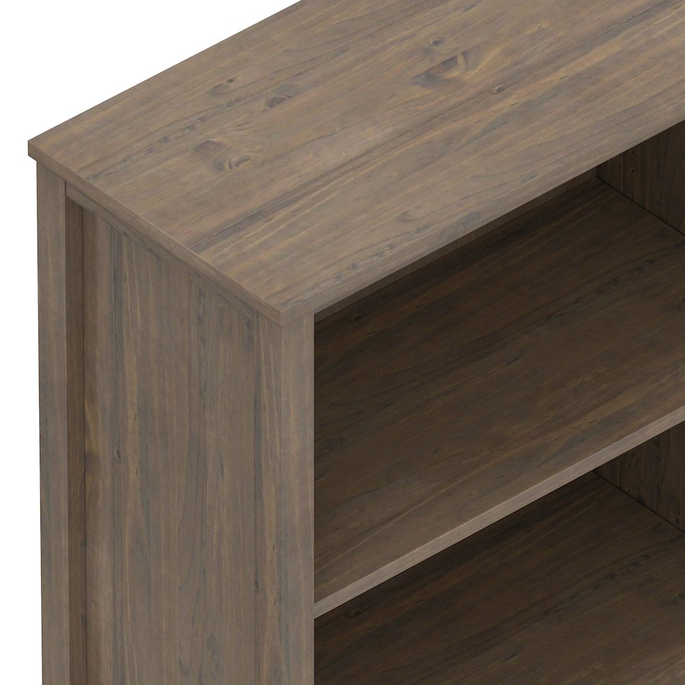 Ela Solid Wood Bookcase In Smoky Brown. Picture 3