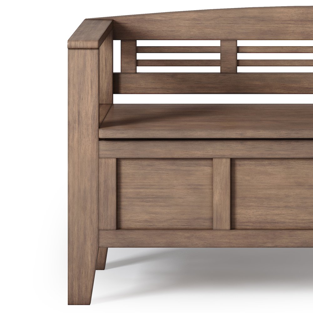 Adams 48 inch Wide Solid Wood Contemporary Entryway Storage Bench. Picture 3