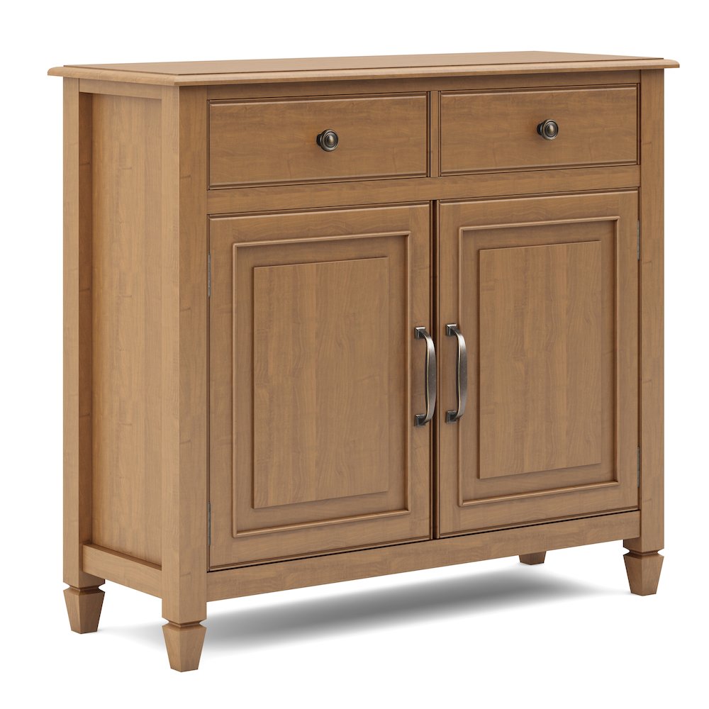 Connaught Solid Wood Entryway Storage Cabinet In Light Golden Brown. Picture 1