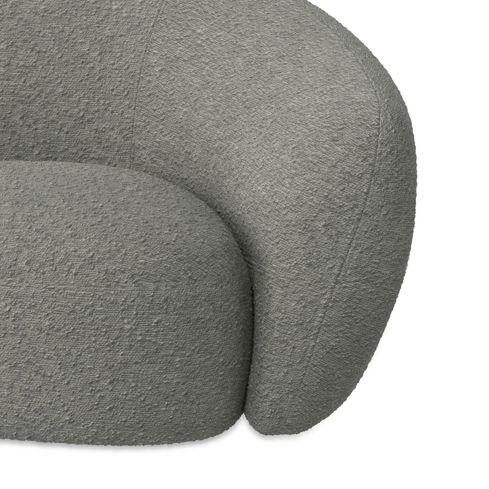 69 inch Wide Contemporary Loveseat Sofa in Stone Grey Boucle Performance Fabric. Picture 3