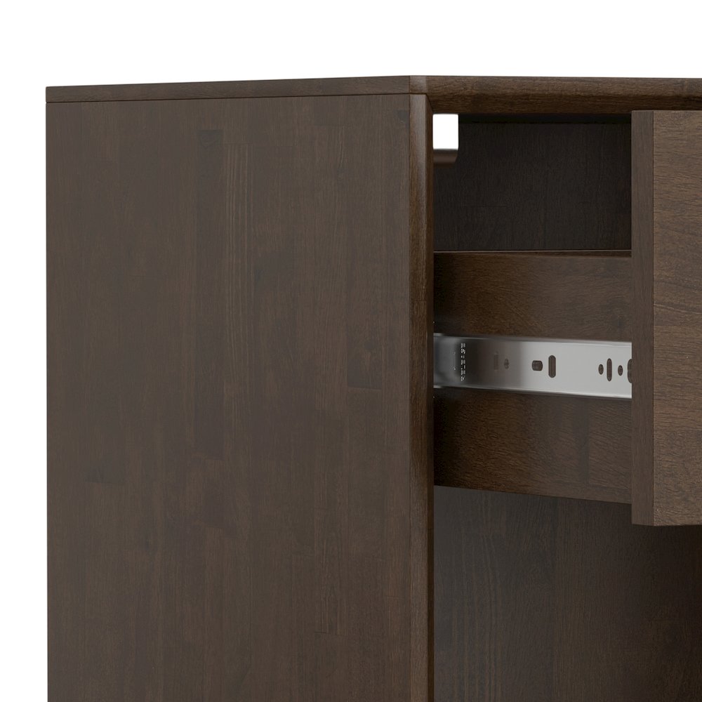 Banting 20 inch Wide Solid Wood Mid Century Nightstand in Walnut Brown. Picture 4