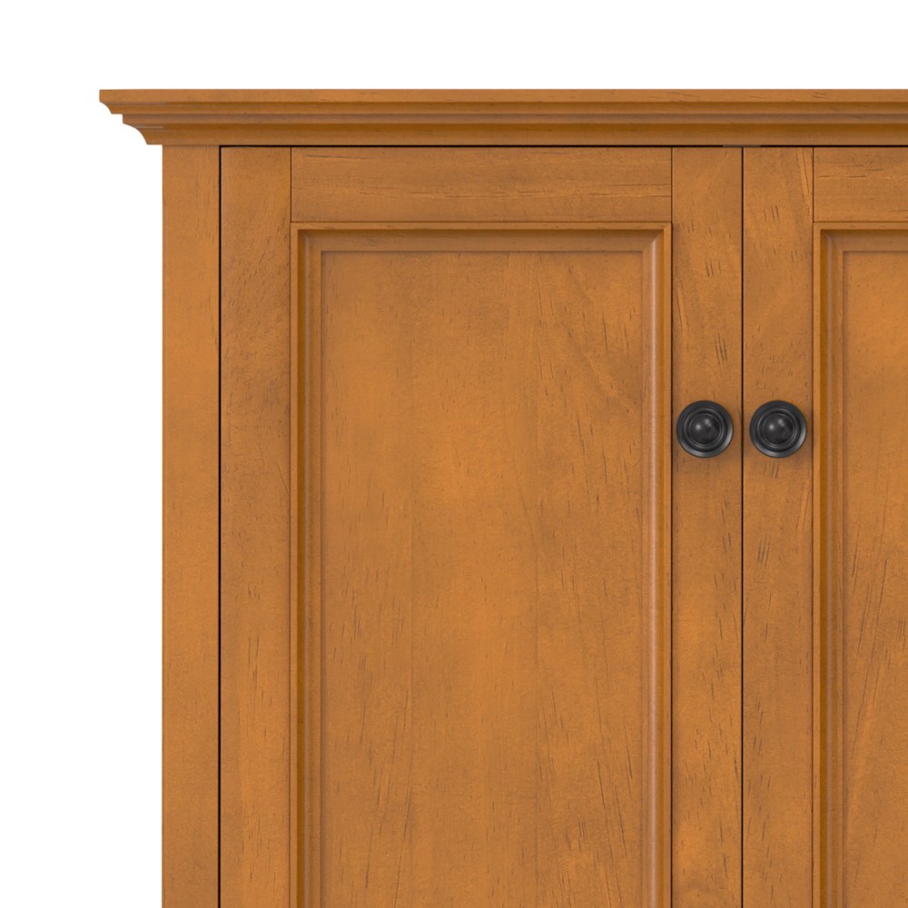 66 inch Wide Solid Wood 4 Door Storage Cabinet in Light Golden Brown. Picture 5