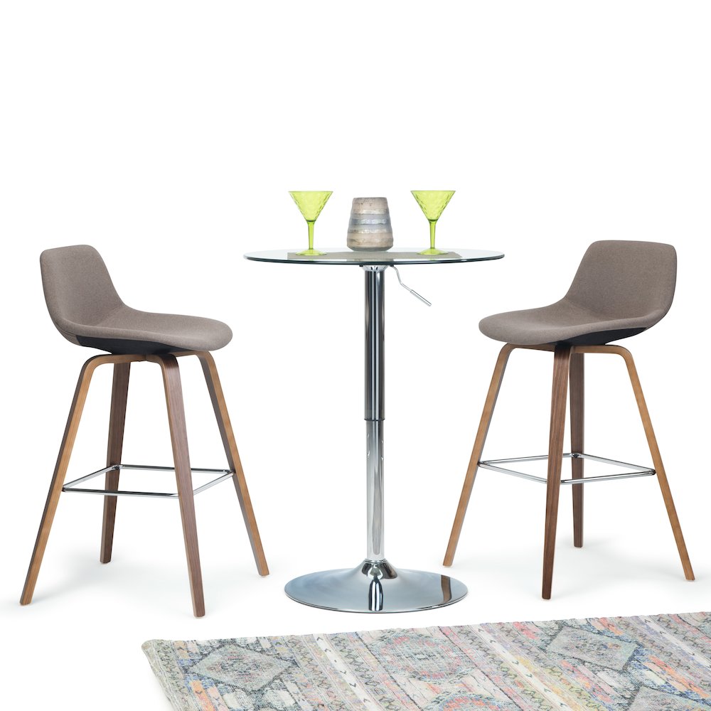 Randolph Bentwood Counter Height Stool (Set Of 2) In Mocha Woven Fabric. Picture 5
