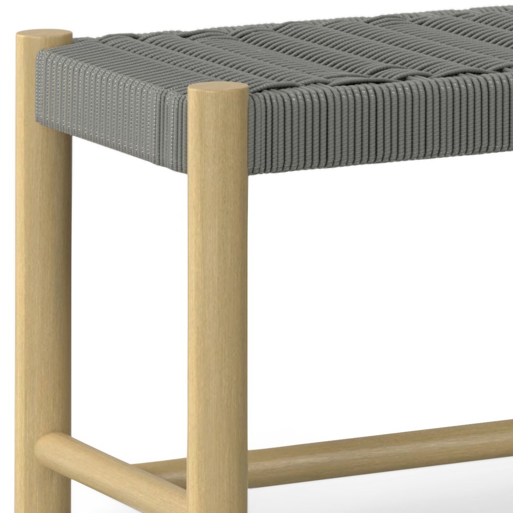 Dahlia Solid Acacia Wood Outdoor Indoor Bench In Grey. Picture 4