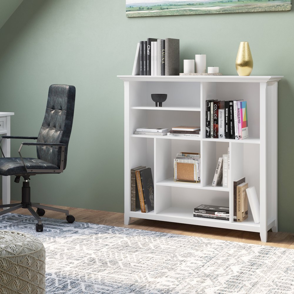 Amherst Solid Wood Multi Cube Bookcase And Storage Unit In White. Picture 5