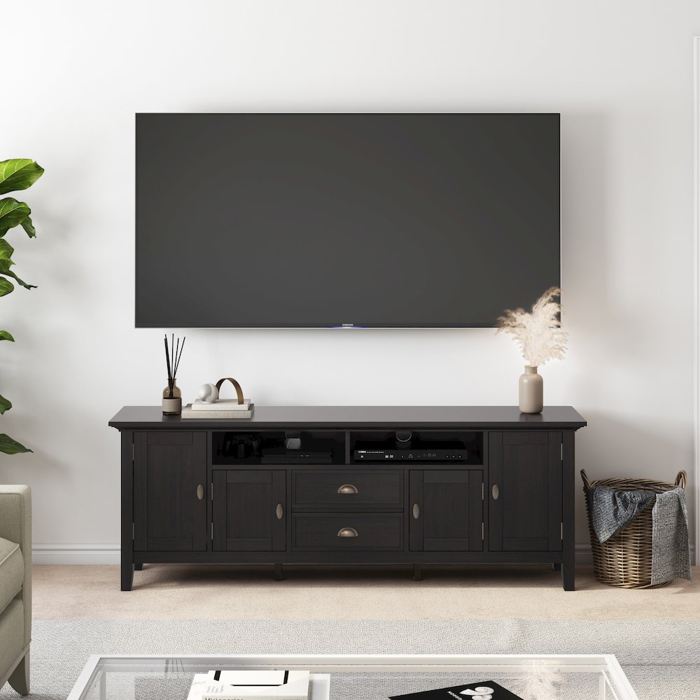 72 Inch Tv Media Stand In Hickory Brown For Tvs Up To 80 Inches. Picture 5