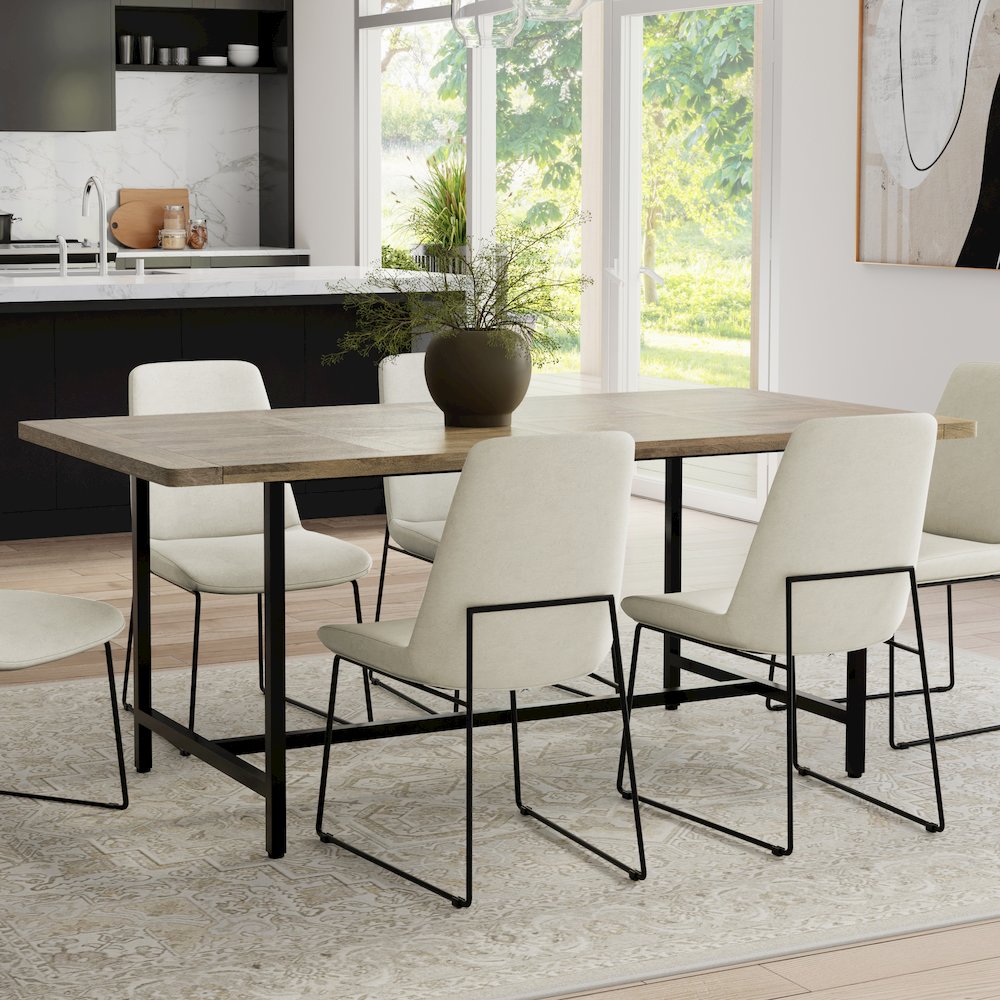 Campbell Dining Table In Grey Wash. Picture 4
