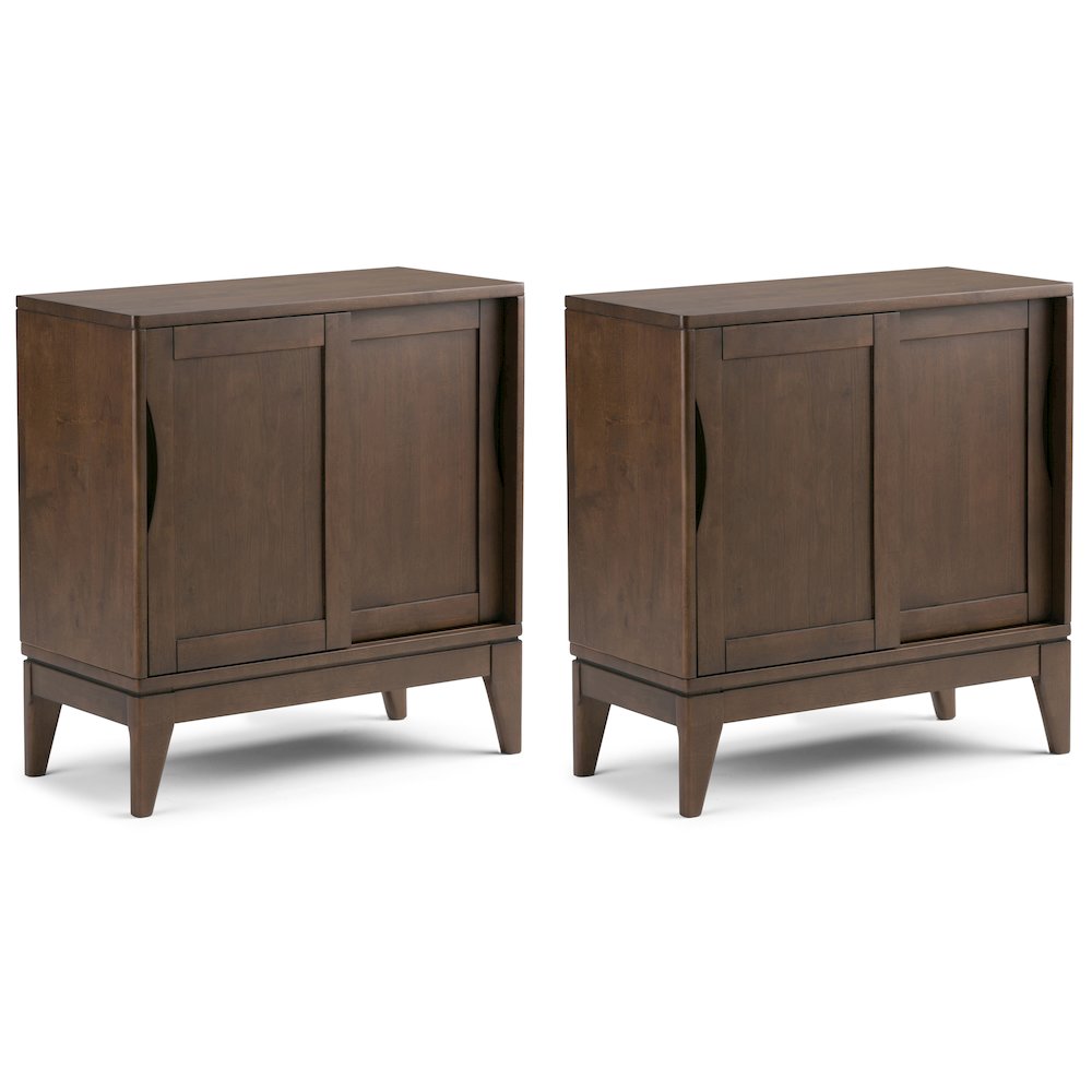 Harper Solid Wood 30 Inch Storage Cabinet In Walnut Brown (Set Of 2). Picture 1