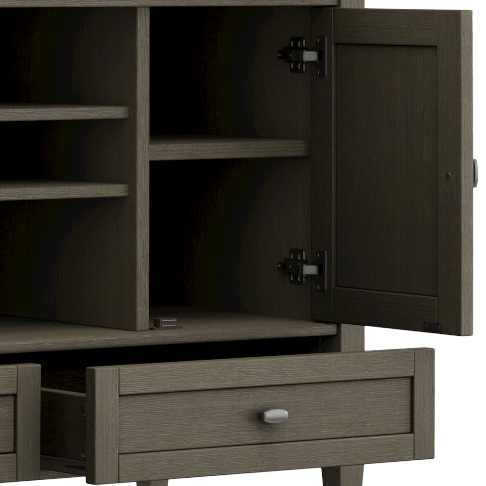 Warm Shaker Solid Wood Tv Media Stand In Farmhouse Grey For Tvs Up To 50 Inches. Picture 4