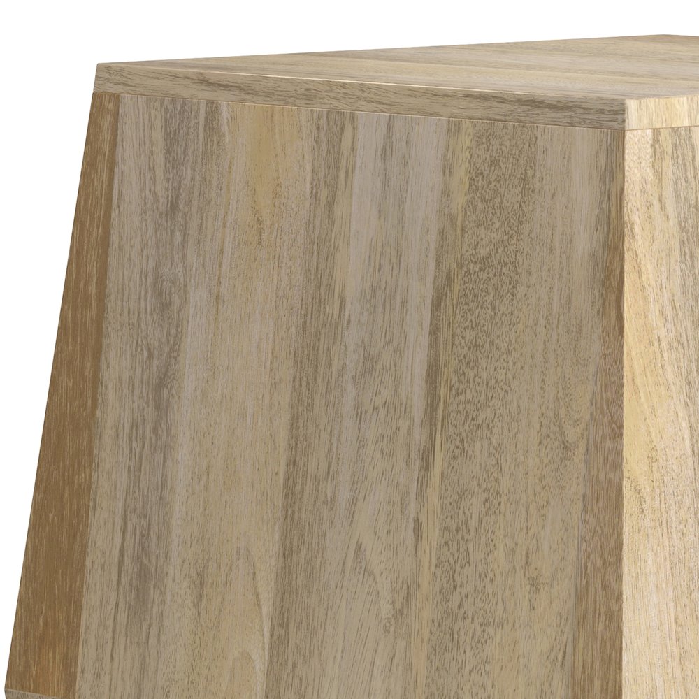 Solid Mango Wood 16 Inch Wide Irregular Contemporary Side Table In Natural. Picture 4