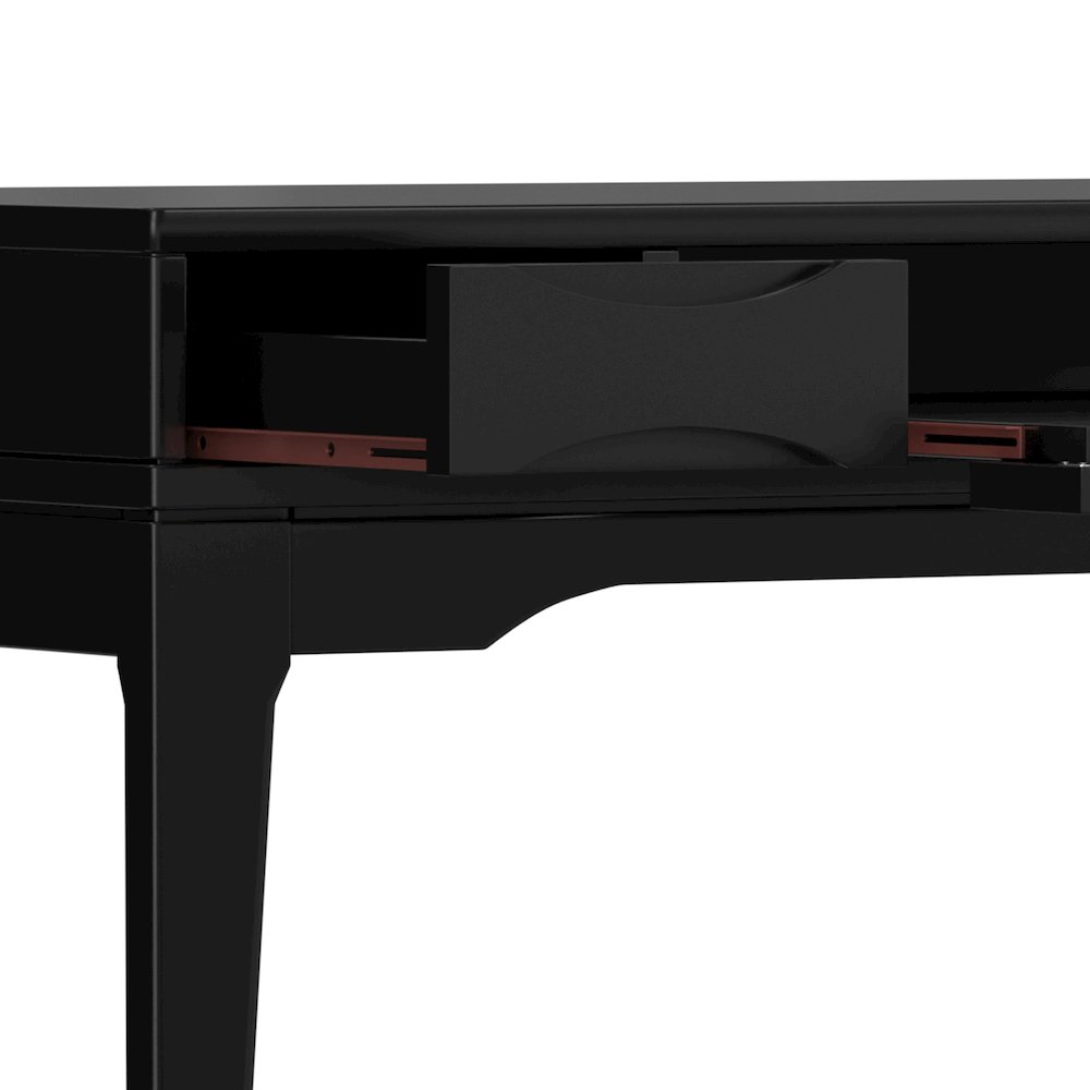 Harper 48 inch Wide Solid Hardwood Mid-Century Modern Small Desk in Black. Picture 4