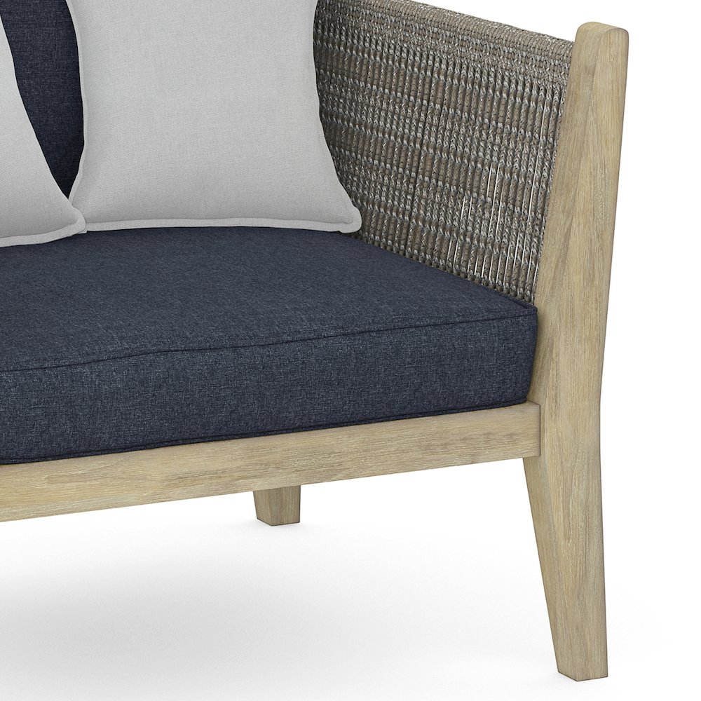 Cayman SOLID ACACIA WOOD Outdoor Conversation Chair in Slate Grey. Picture 5