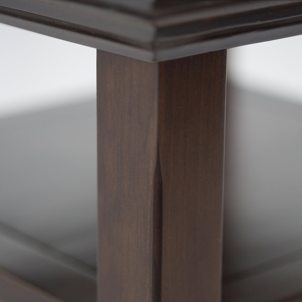 14 inch Solid Wood Transitional Narrow Side Table in Brunette Brown (Set of 2). Picture 5