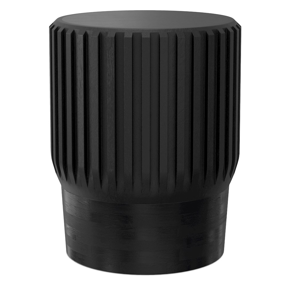 Lyall 16 inch Wide Solid Mango Contemporary End Table in Black, Assembled. Picture 2
