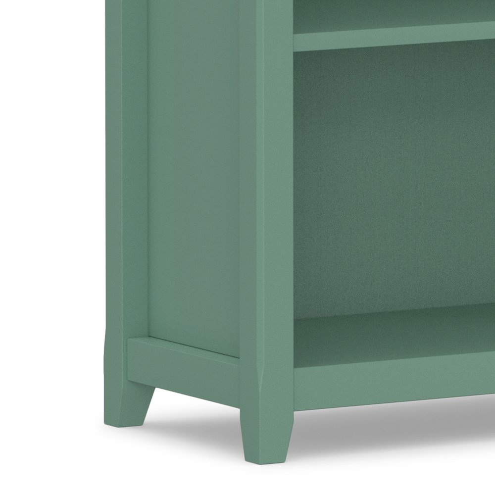 Amherst 30 inch x 70 inch Solid Wood Transitional 5 Shelf Bookcase in Sage Green. Picture 4