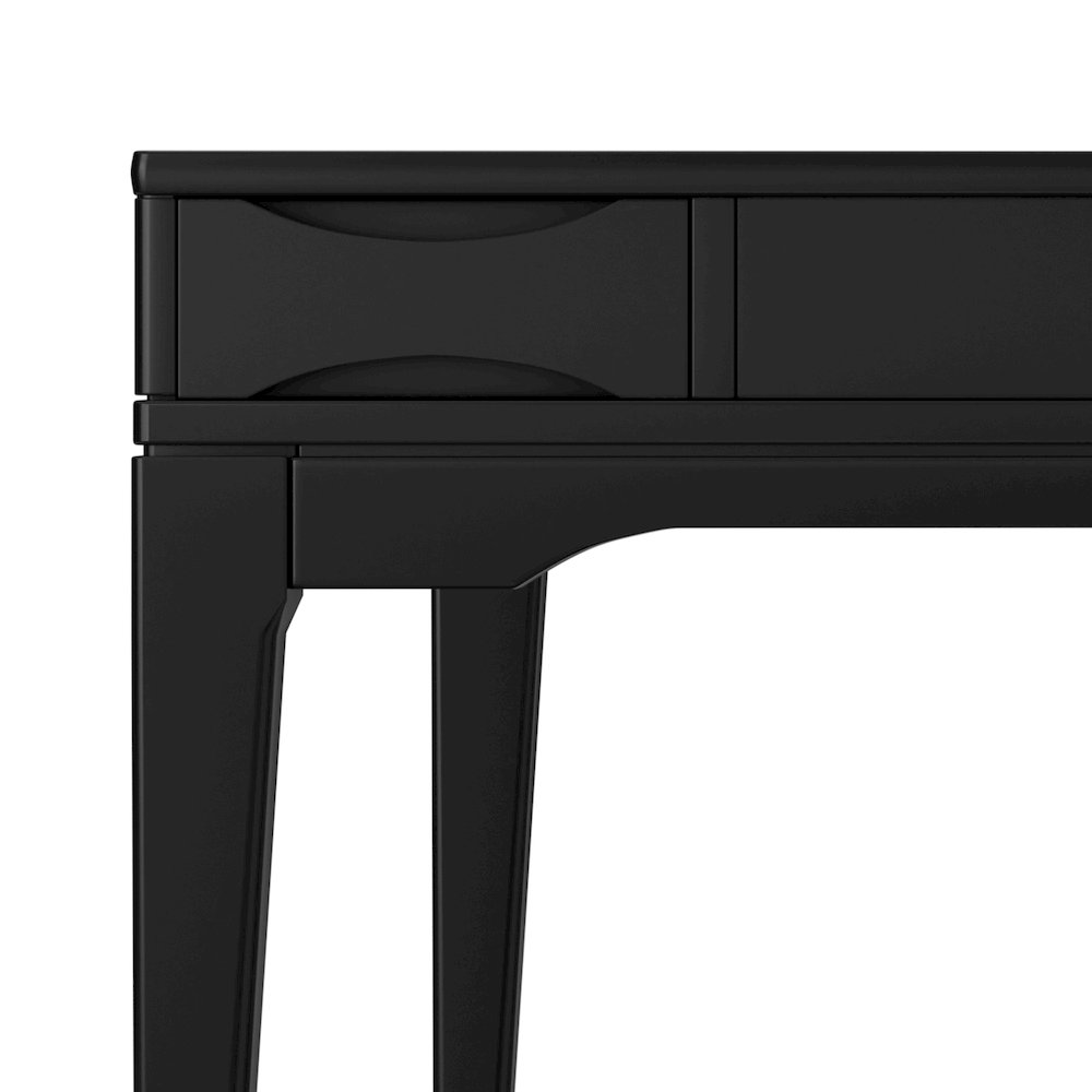 Harper 48 inch Wide Solid Hardwood Mid-Century Modern Small Desk in Black. Picture 3