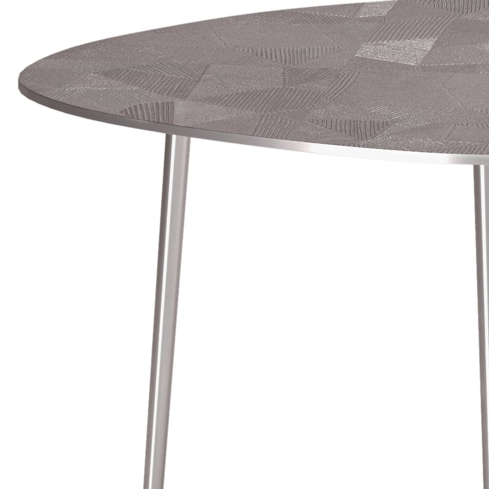 Shelton 2 Pc Metal Nesting Table In Nickel. Picture 2