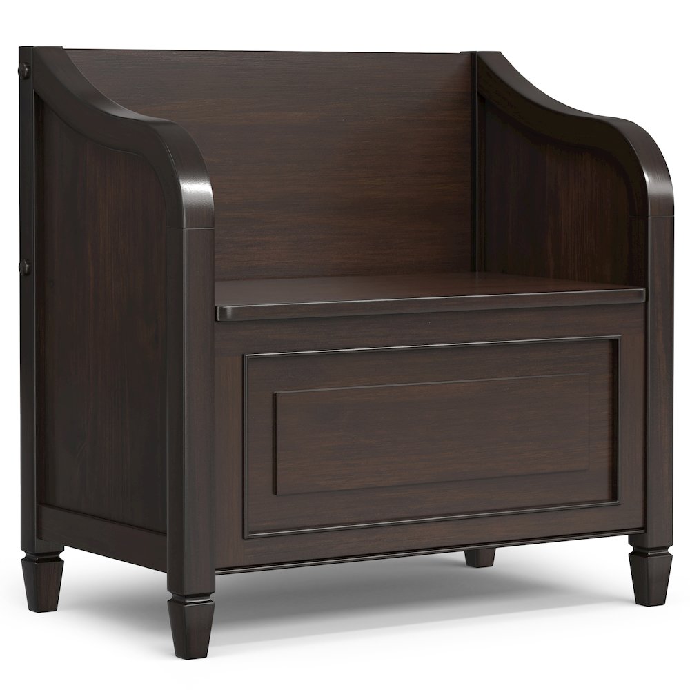 30"W Small Storage Bench and 40"W Storage Cabinet in Dark Chestnut Brown. Picture 2