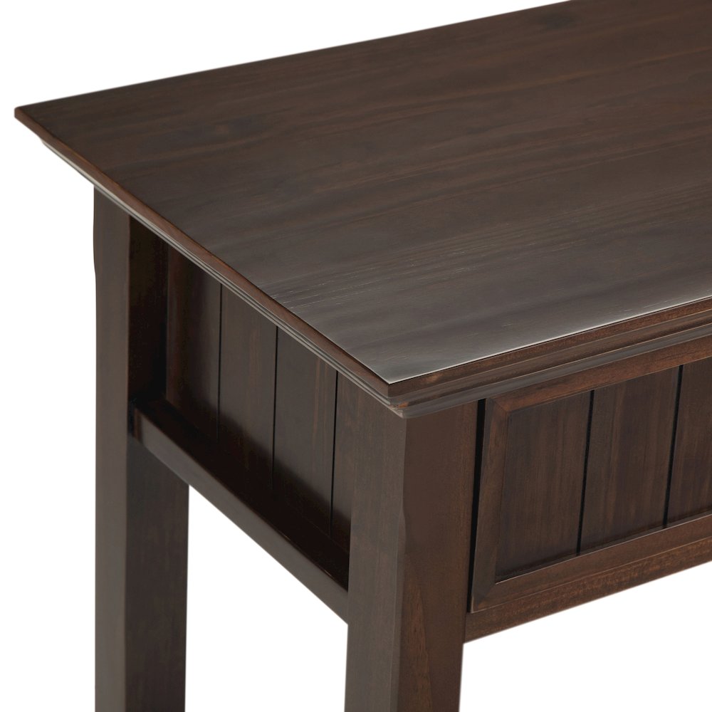 Acadian Solid Wood Wide Console Sofa Table In Brunette Brown. Picture 3