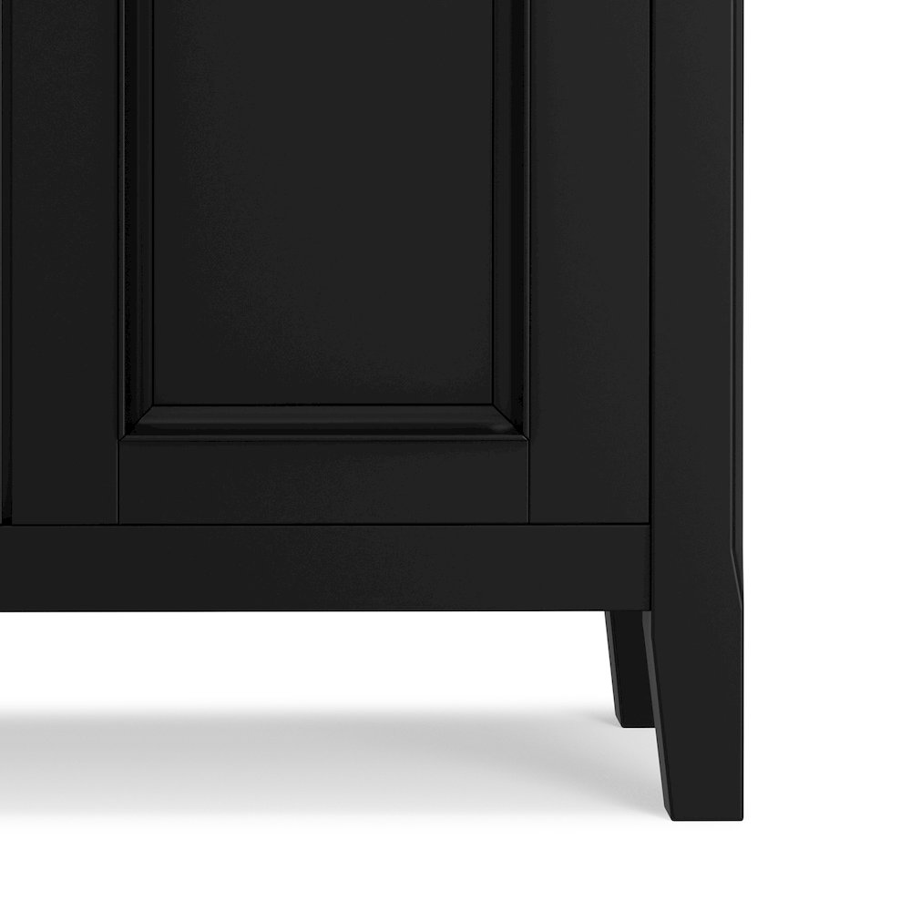 Amherst 32 inch Wide Solid Wood Transitional Low Storage Cabinet in Black. Picture 3