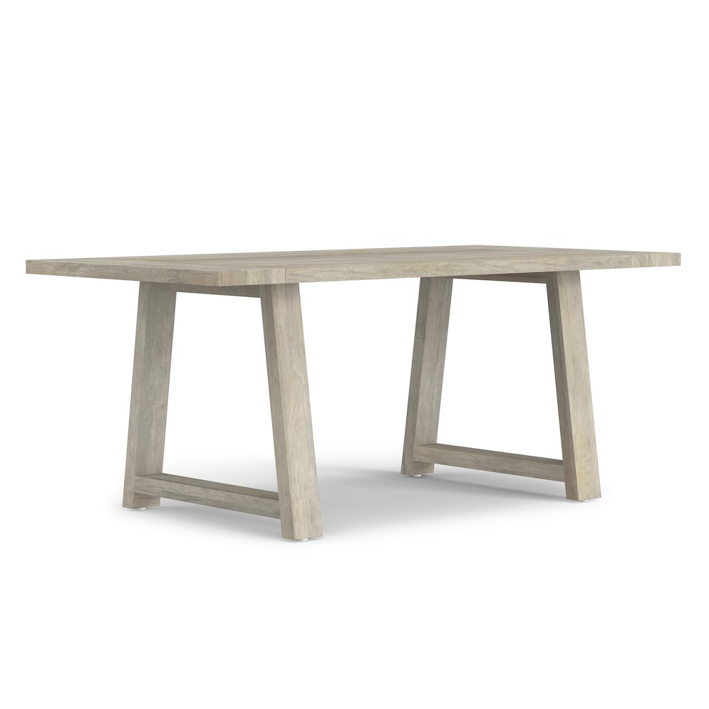 Whitley 72 inch Wide Solid Mango Farmhouse Dining Table in White Wash. Picture 1