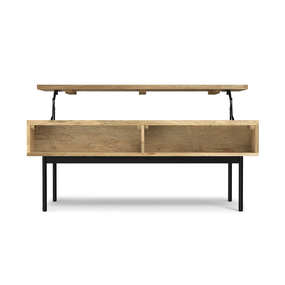 Reeves Solid Mango Wood Lift Top Coffee Table In Natural. Picture 4