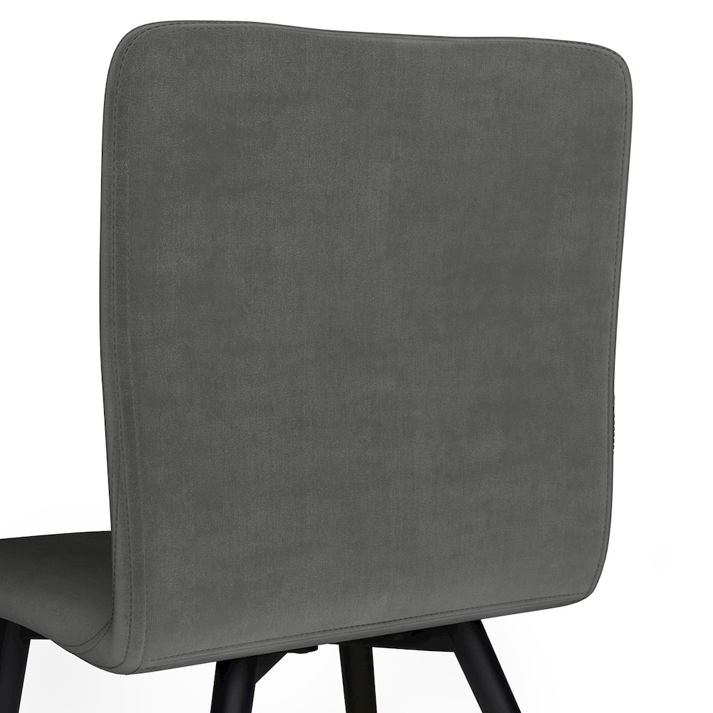 Baylor Dining Chair (Set Of 2) In Dark Grey Velvet Fabric. Picture 4