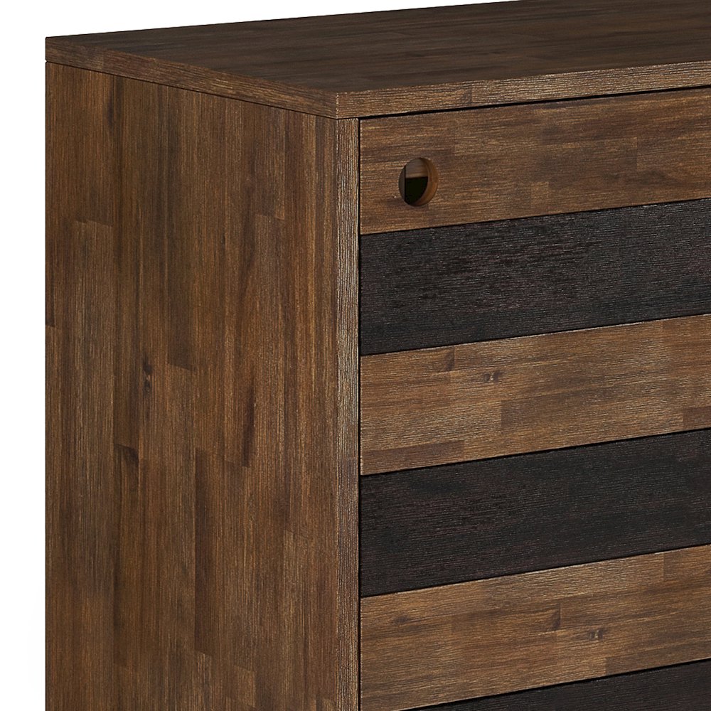 Clarkson Solid Acacia Wood Medium Storage In Rustic Natural Aged Brown. Picture 2