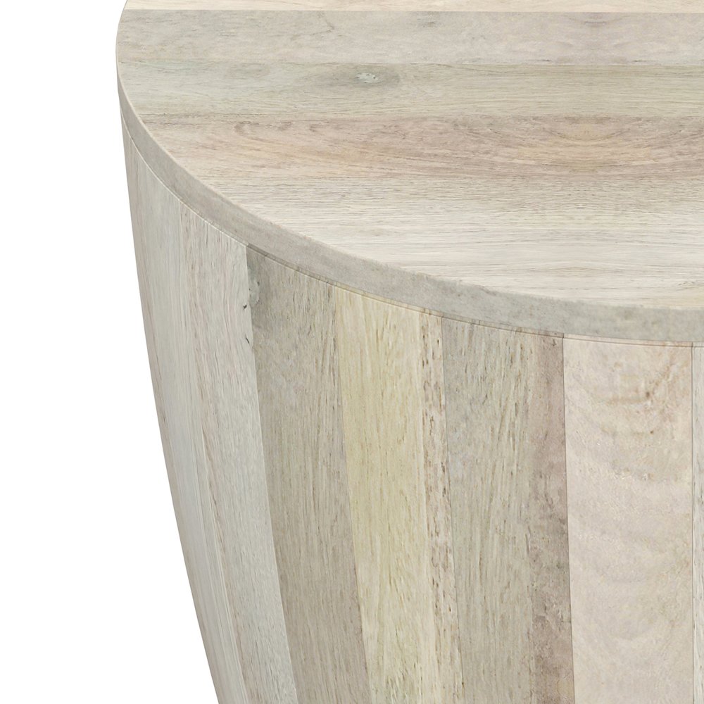 Elmbrook 21 inch Wide Solid Mango Modern End Table in White Wash, Assembled. Picture 4
