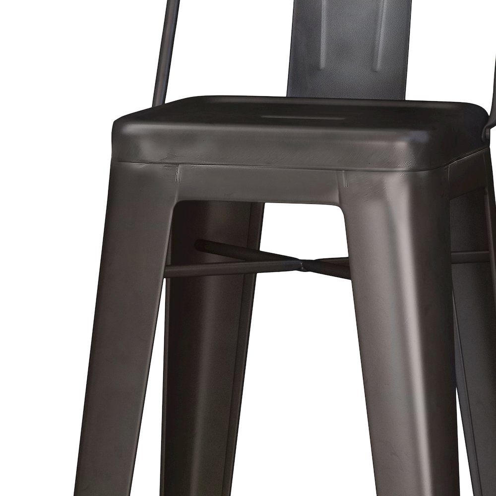 Rayne 30 Inch Metal Bar Stool (Set Of 2) In Gun Metal Grey. Picture 3