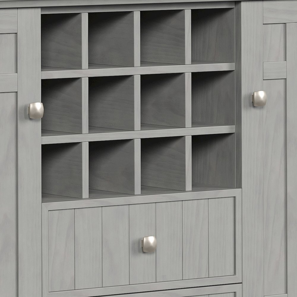 Bedford Solid Wood Sideboard Buffet And Wine Rack In Fog Grey. Picture 4