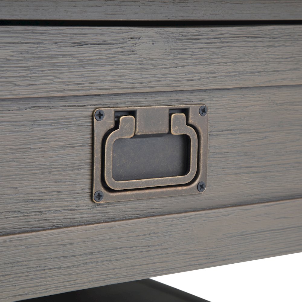 Monroe Solid Acacia Wood Square Coffee Table In Farmhouse Grey. Picture 2