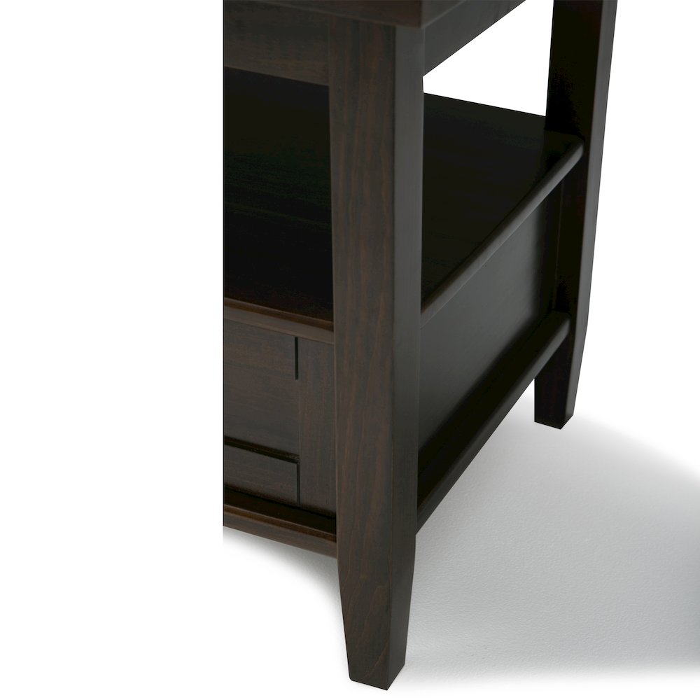 20 inch Solid Wood Transitional End Table in Tobacco Brown (Set of 2). Picture 3