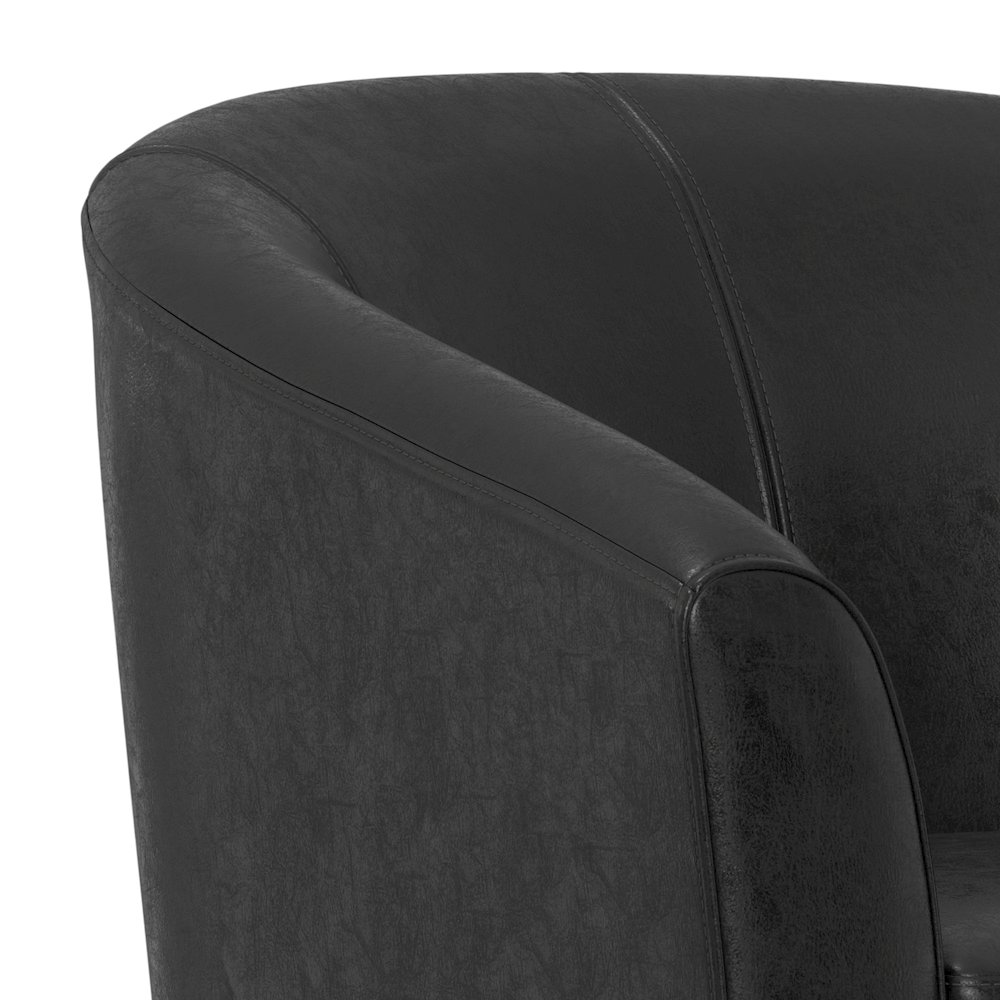 Austin Tub Chair In Distressed Black Vegan Faux Leather. Picture 2