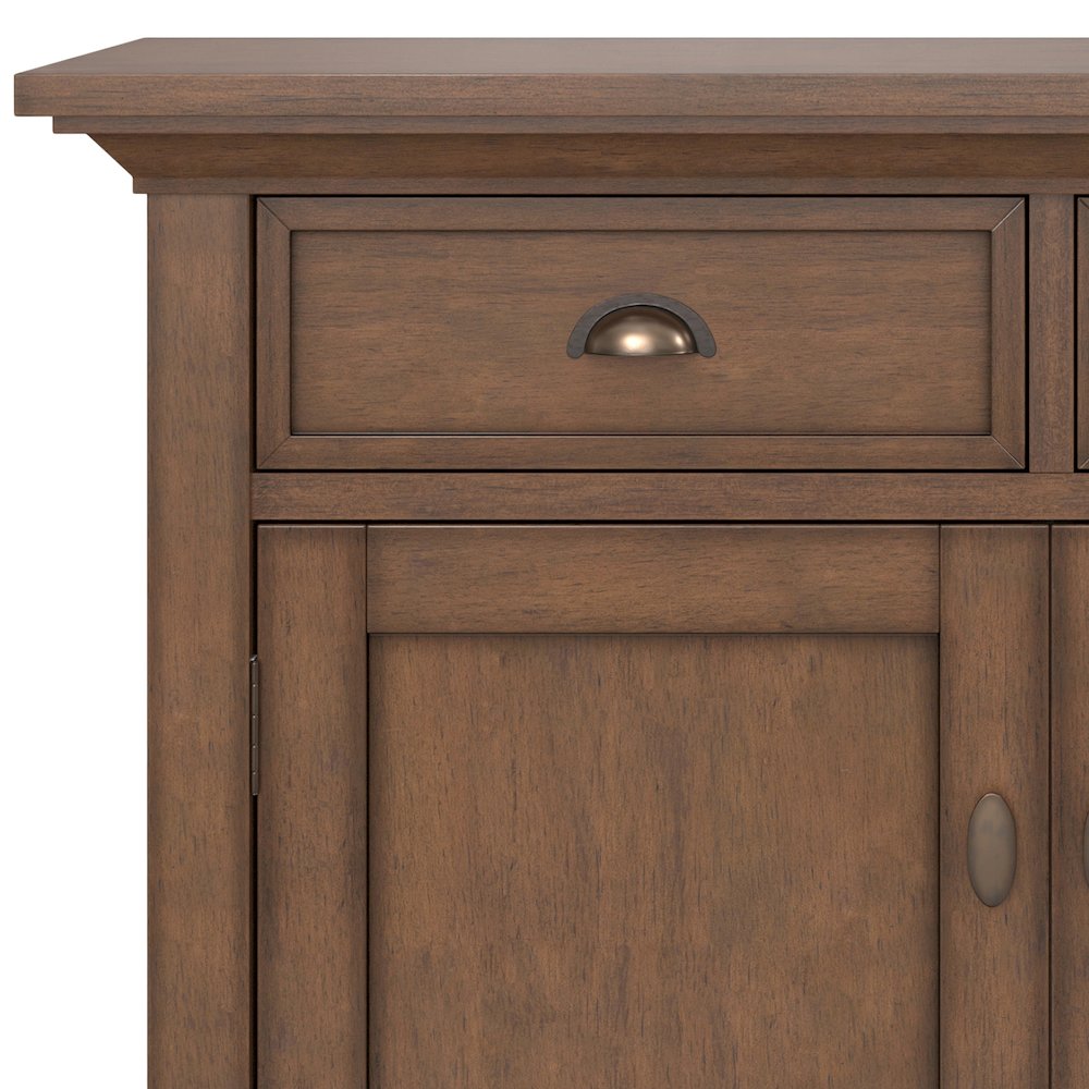 36 inch Wide Transitional Entryway Storage Cabinet in Rustic Natural Aged Brown. Picture 5